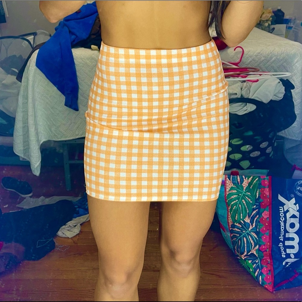 PLT orange bodycon dress